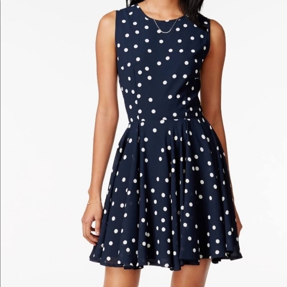 Navy Blue polka dot dress